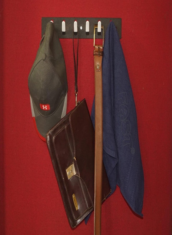 FAST CH14 Black Stainless Steel Towel Hook & Cloth Hooks for Door and Wall Mounted Hanger (6 Hooks Rack) - Image 4